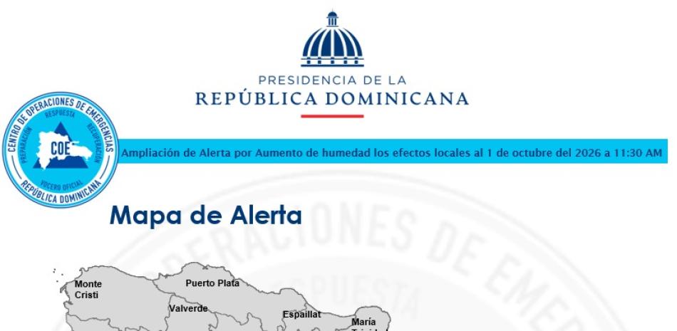COE activa alerta verde para el Gran Santo Domingo y tres provincias por incidencia de vaguada