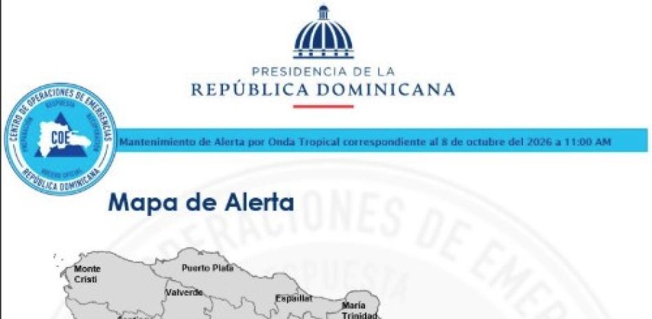 Alerta verde se mantiene en el Gran Santo Domingo y San Cristóbal pese a retiro de onda tropical