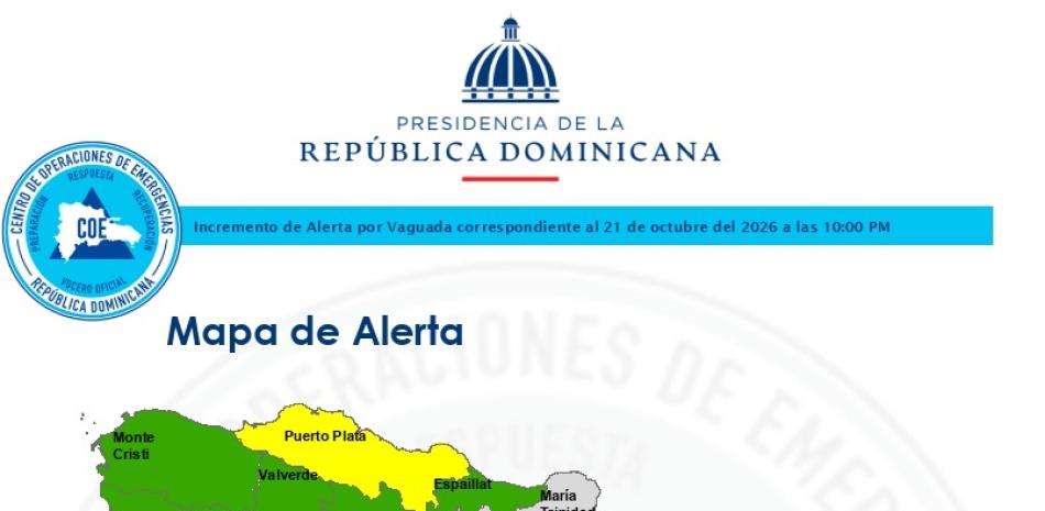 Vaguada eleva a 22 las provincias bajo alerta meteorológica en República Dominicana